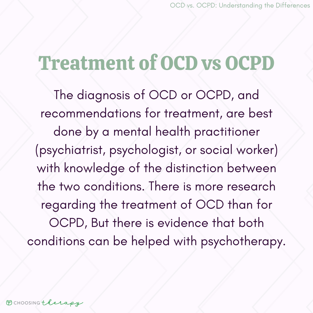 Treatment of OCD Vs. OCPD