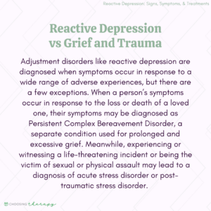Reactive Depression: Reactive Depression vs Grief & Trauma