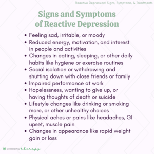 Reactive Depression: Signs & Symptoms