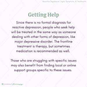 Reactive Depression: Getting Help