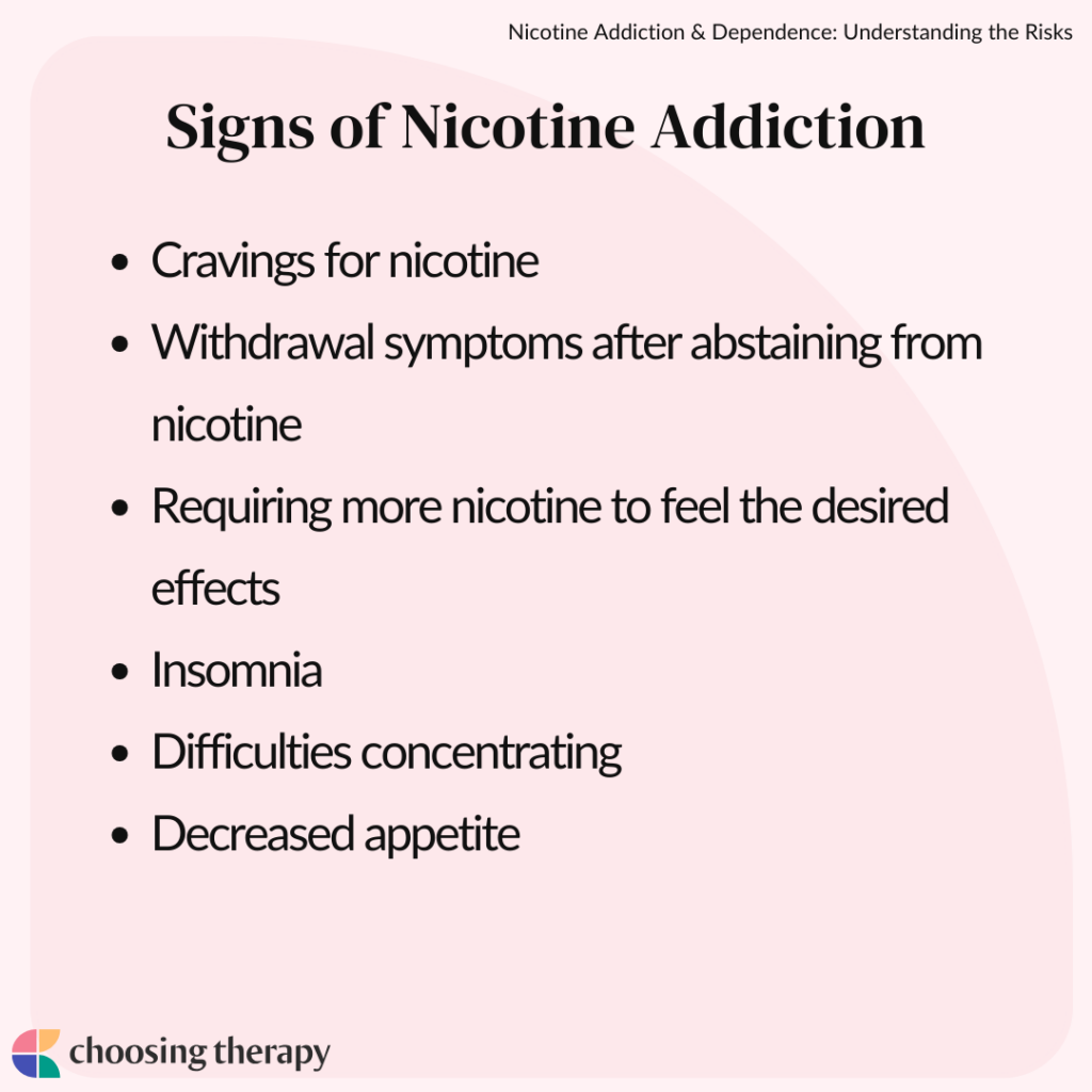 Signs of Nicotine Addiction