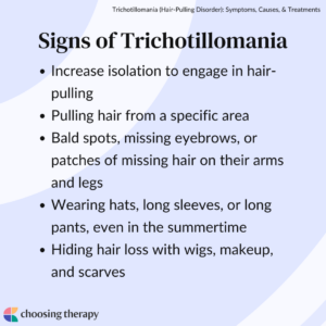 Signs of Trichotillomania