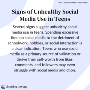 Signs of Unhealthy Social Media Use in Teens
