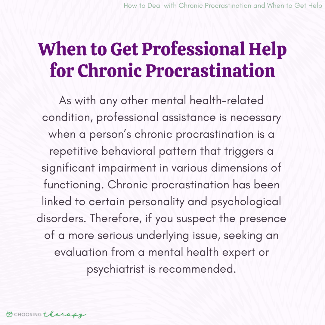 When to Get Professional Help for Chronic Procrastination