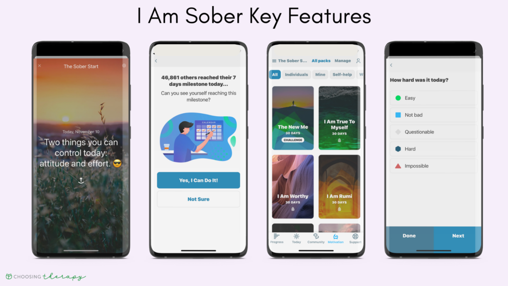  key features of I Am Sober app 