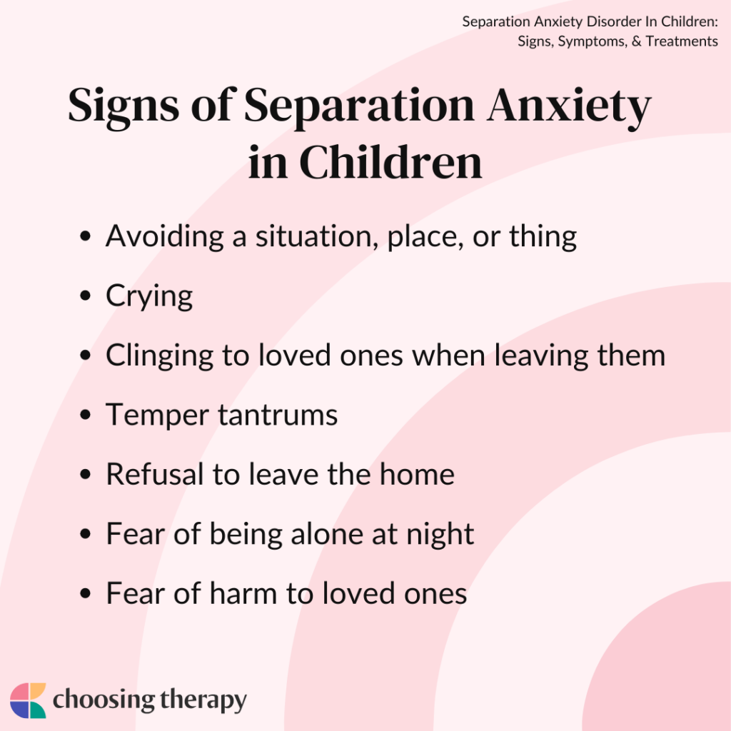 Signs of Seperation Anxiety Children