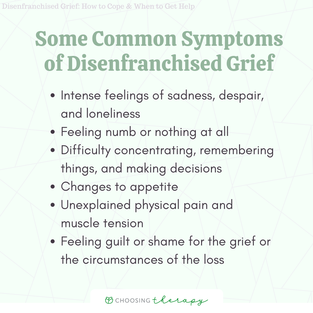 Common Symptoms of Disenfranchised Grief