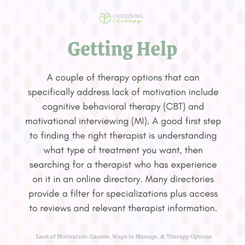 Lack of Motivation: Causes, Ways to Manage, & Therapy Options