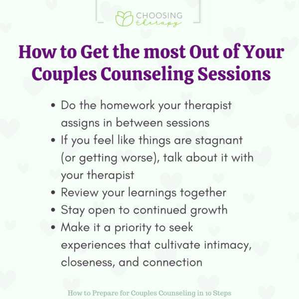 How to prepare for couples counseling in 12 steps