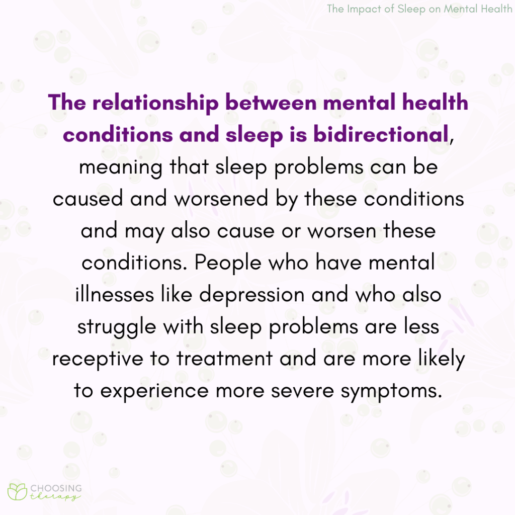 The Impact of Sleep on Mental Health - Choosing Therapy