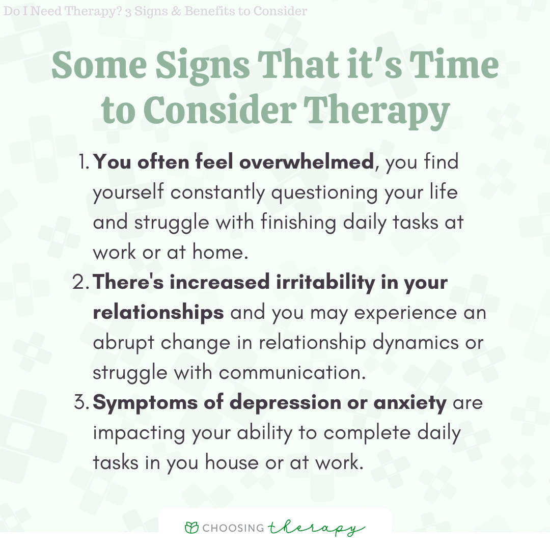 Signs That It's Time to Consider Therapy