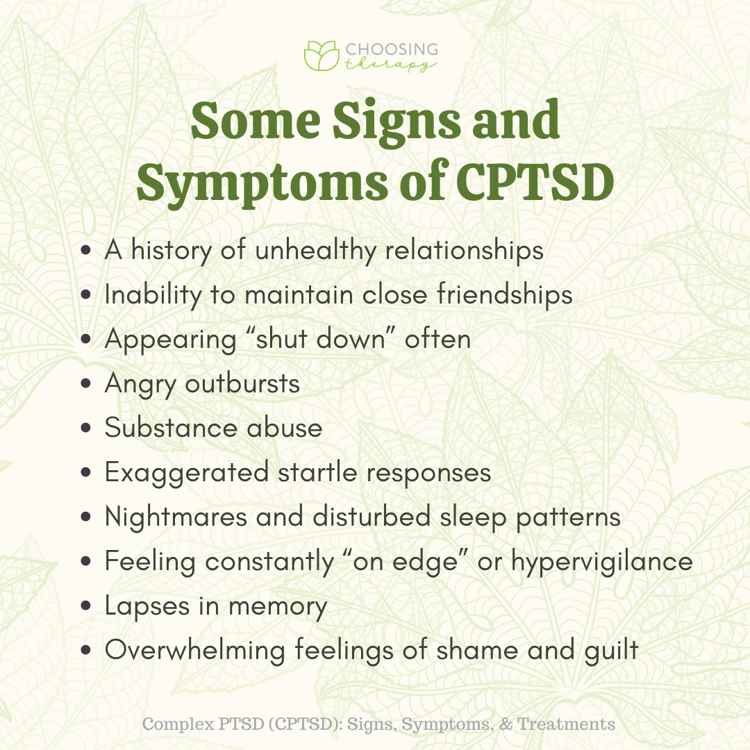 Signs and Symptoms of Complex PTSD (CPTSD)