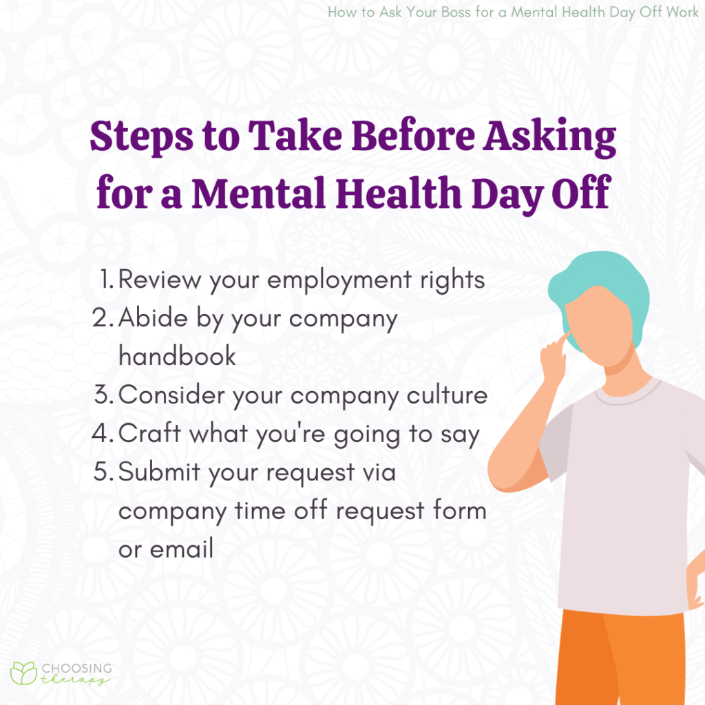 How to Ask Your Boss for a Mental Health Day Off Work