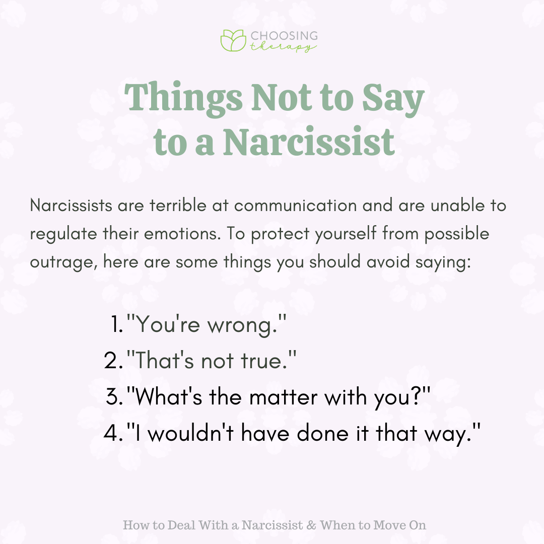 Things Not to Say to a Narcissist