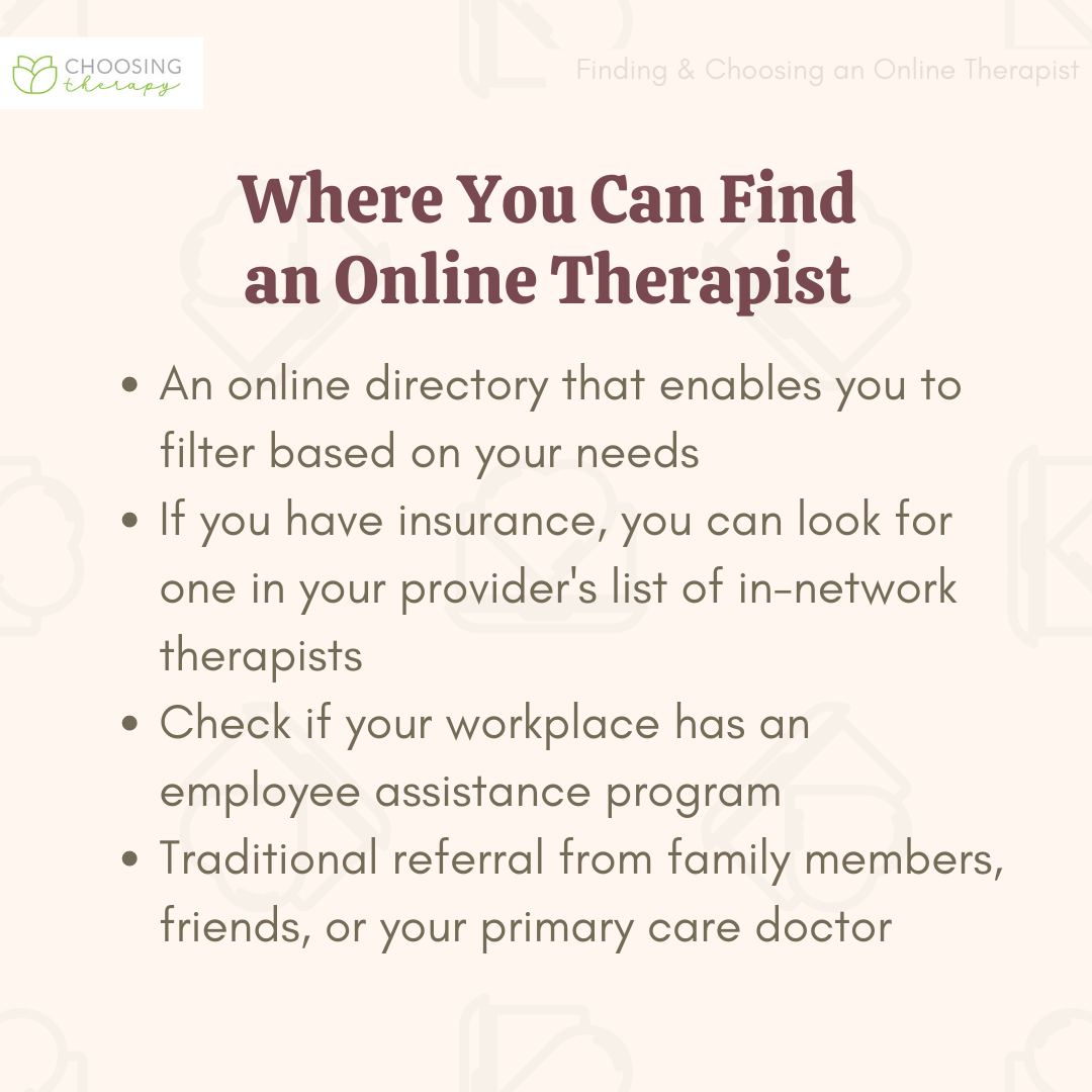 Where to find an online therapist