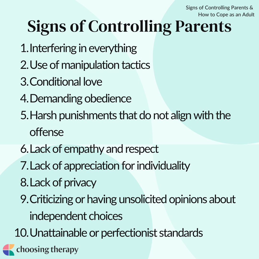 10 signs of controlling parents how to deal in adulthood