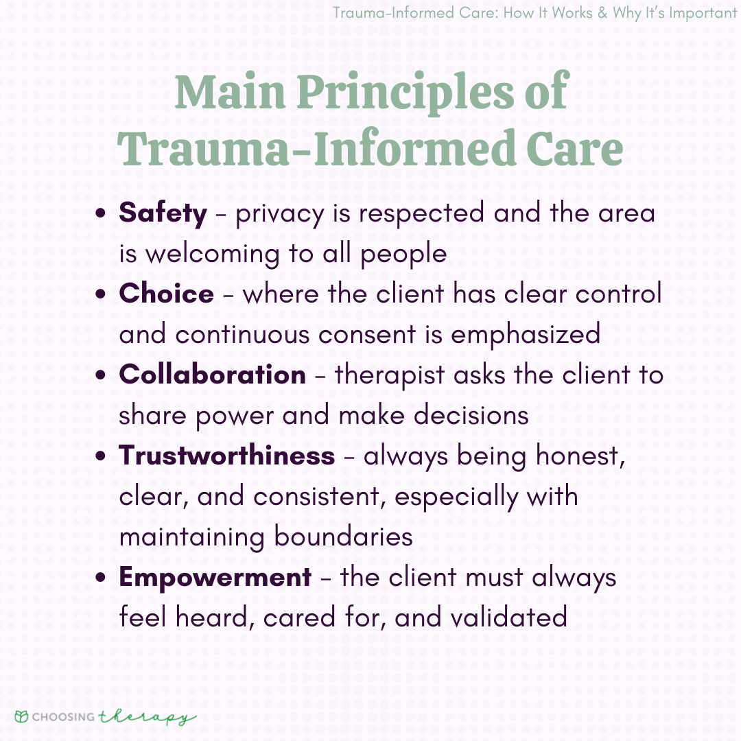synthesis of the literature on trauma informed care