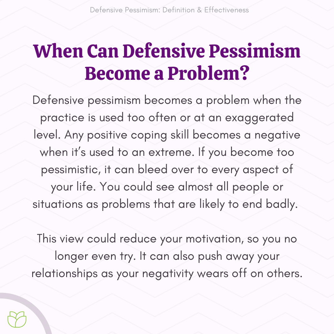 When Can Defensive Pessimism Become a Problem