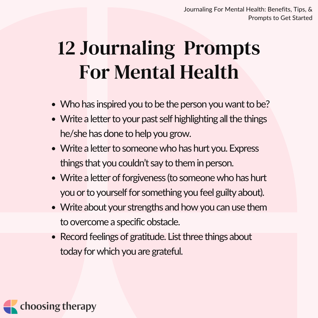 12 Prompts for Journaling for Your Mental Health