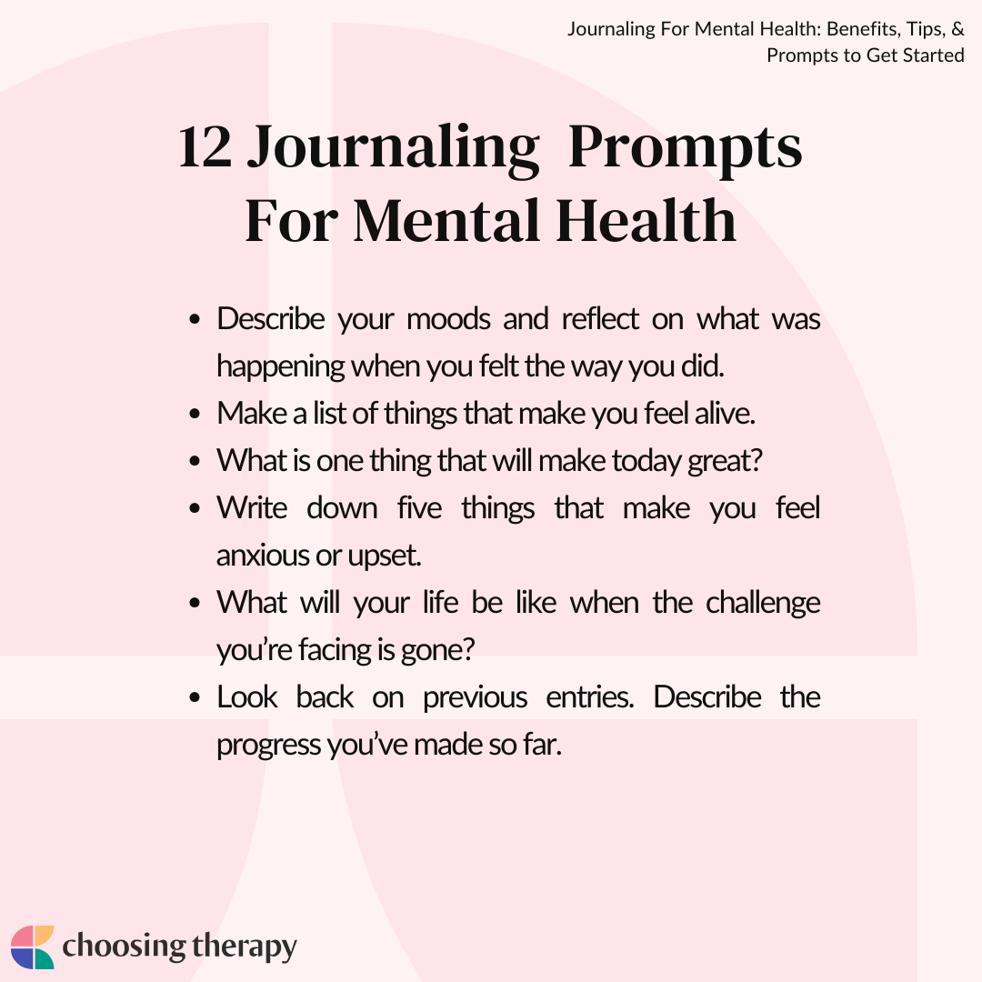 12 Prompts for Journaling for Your Mental Health