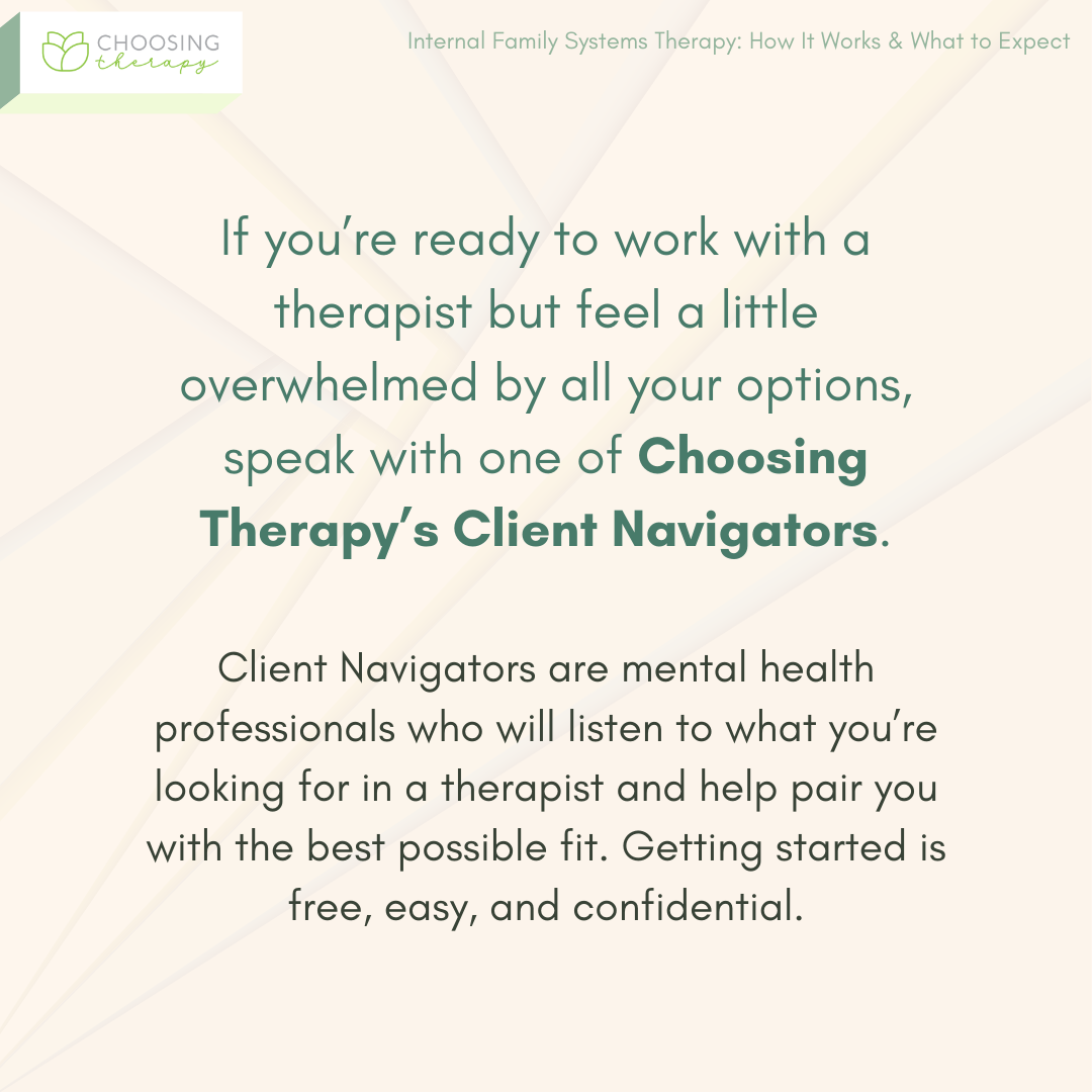 Speaking to Choosing Therapy Client Navigators for IFS Therapy