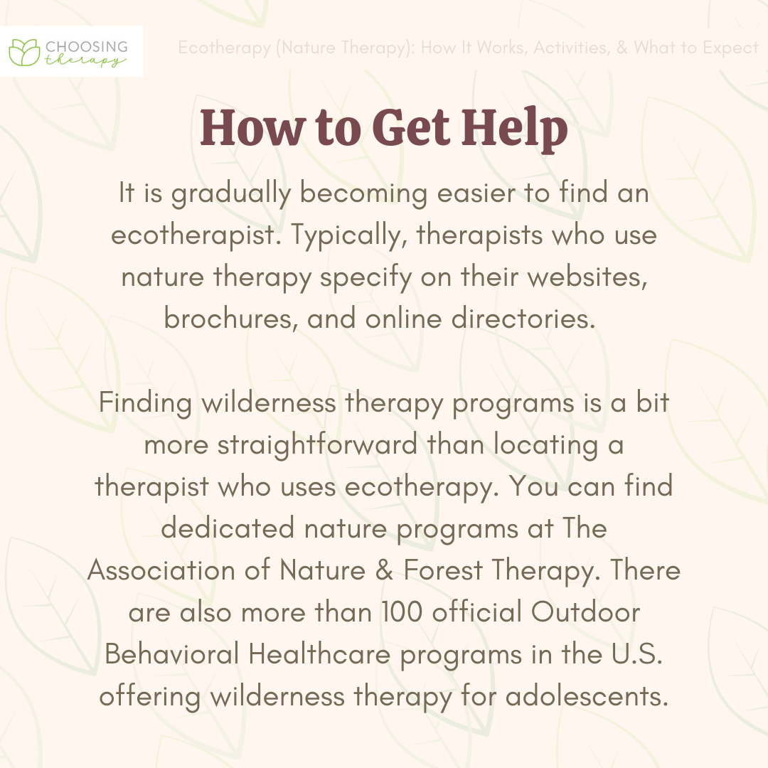 Getting Help in Finding an Ecotherapist