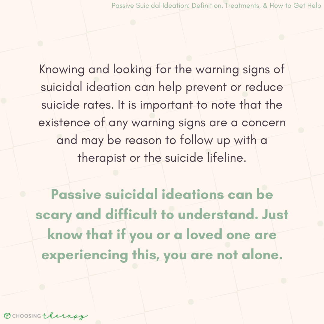 Looking for Warning Signs of Passive Suicidal Ideation