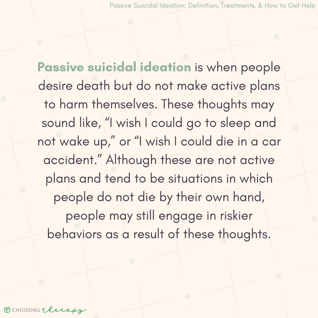 Passive Suicidal Ideation Definition
