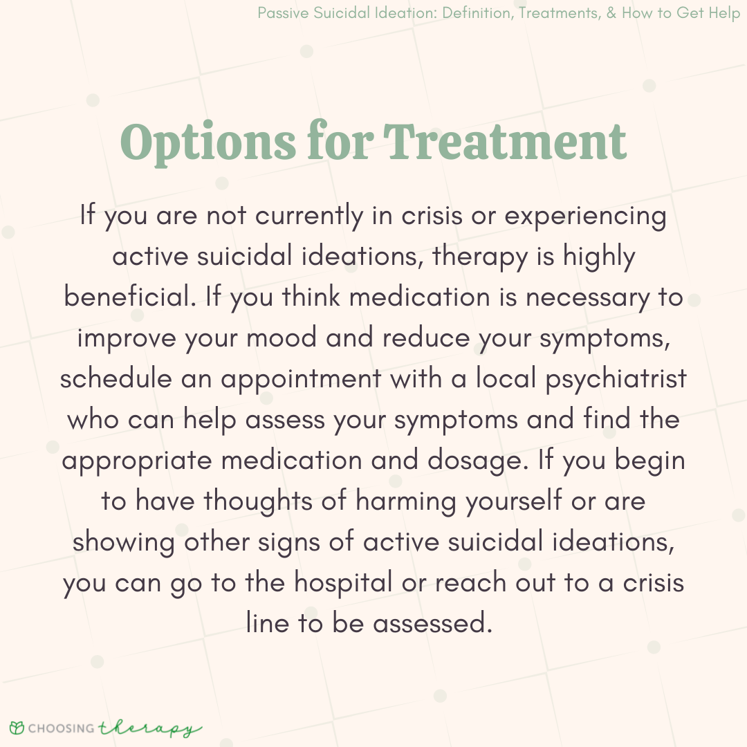 Passive Suicidal Ideation Treatment Options