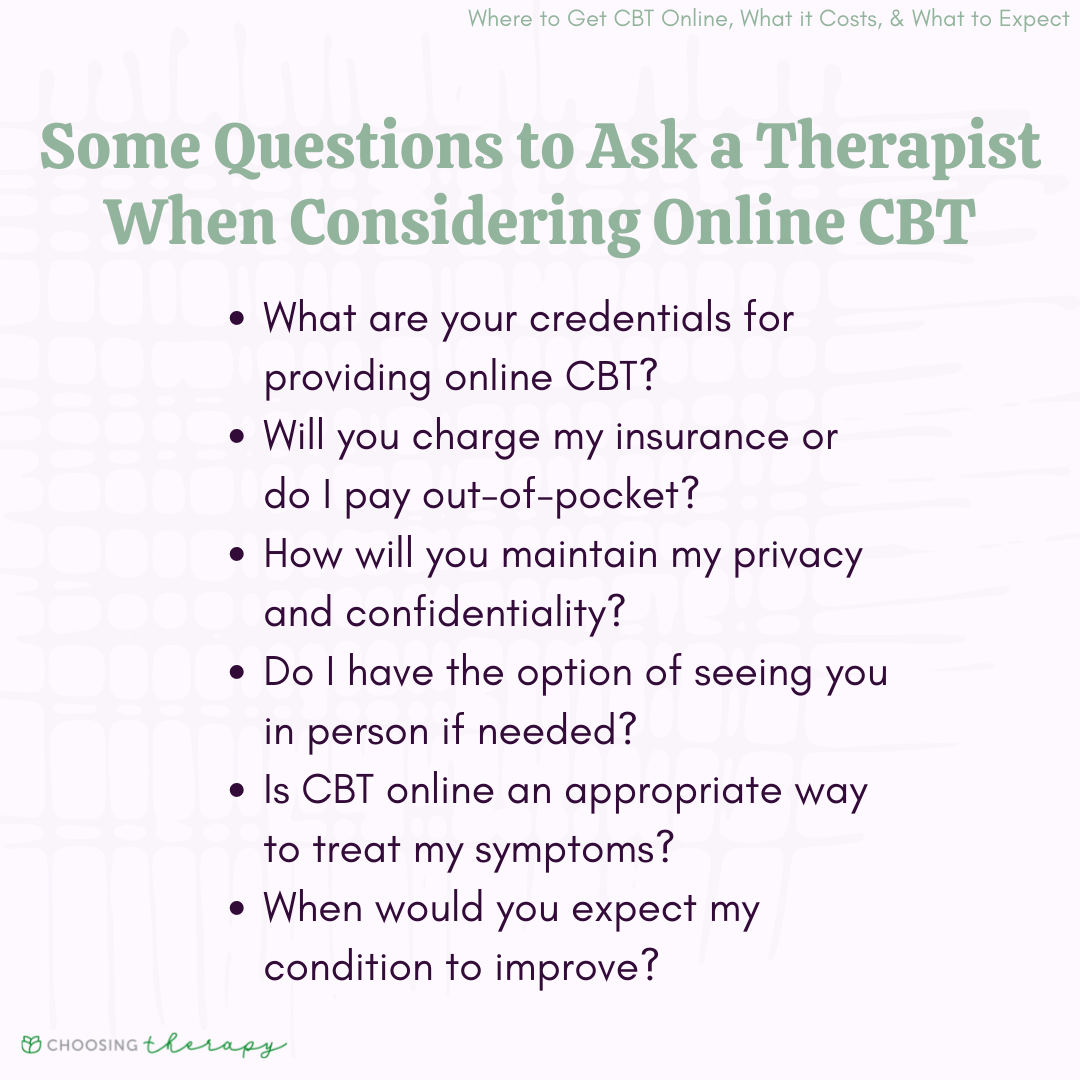 Questions to Ask a Therapist When Considering Online CBT