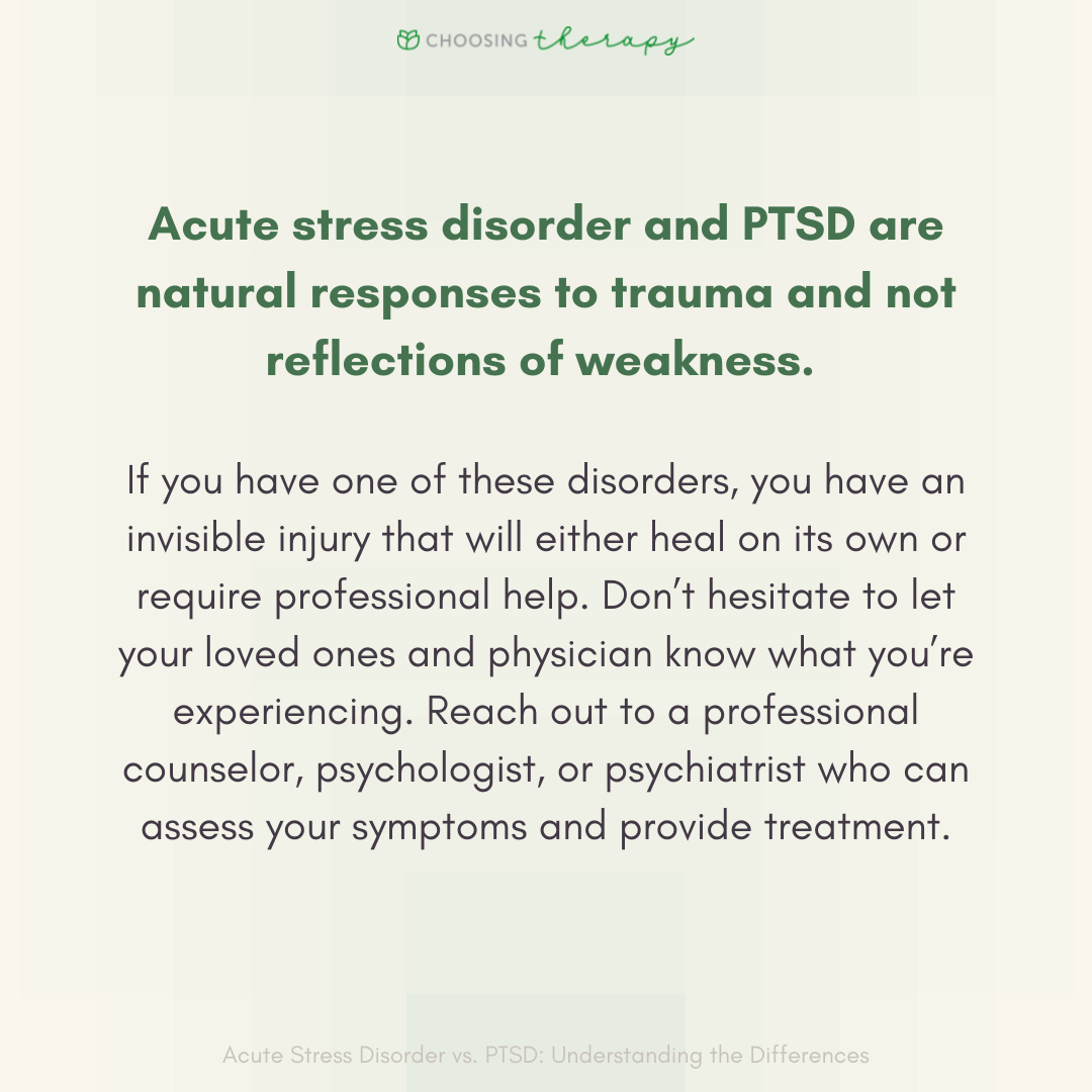 Seeking Therapy for Acute Stress Disorder and PTSD