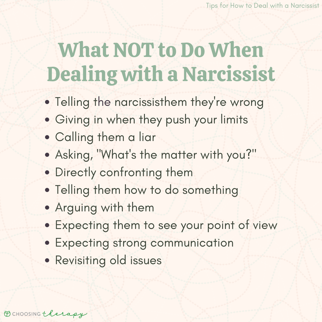 Tips For How To Deal With A Narcissist Choosingtherapy Com