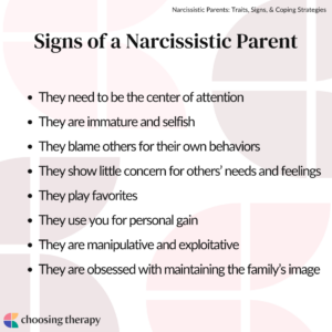 Signs of a Narcissistic Parent