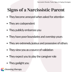 Signs of a Narcissistic Parent