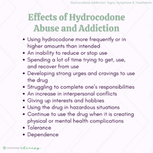 Effects of Hydrocodone Abuse and Addictions