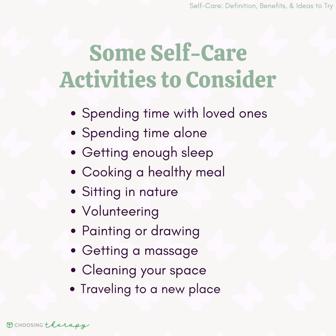 Some Self-Care Activities to Consider
