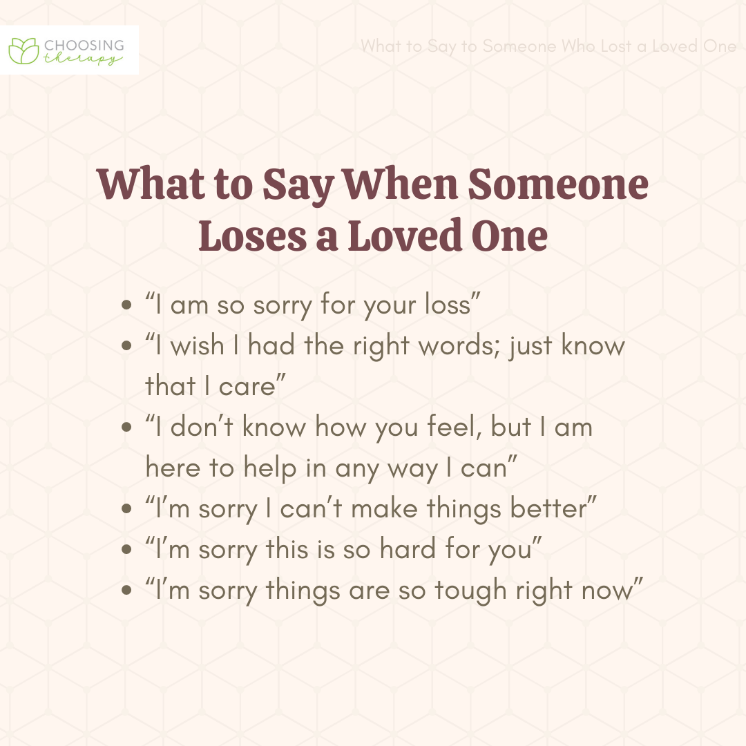 What To Say To Someone Who Lost A Loved One