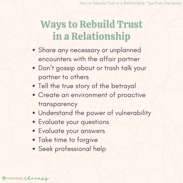 How to Rebuild Trust in a Relationship 20 Tips from Therapists