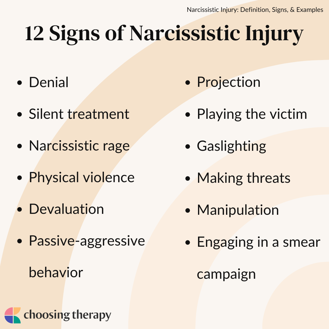 12 signs of narcissistic injury