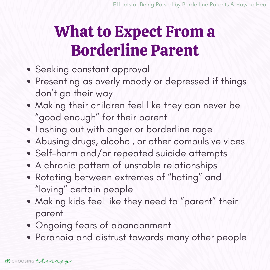 What to Expect From a Borderline Parent