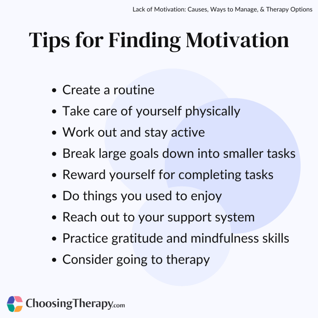 Lack of motivation causes ways to manage therapy options