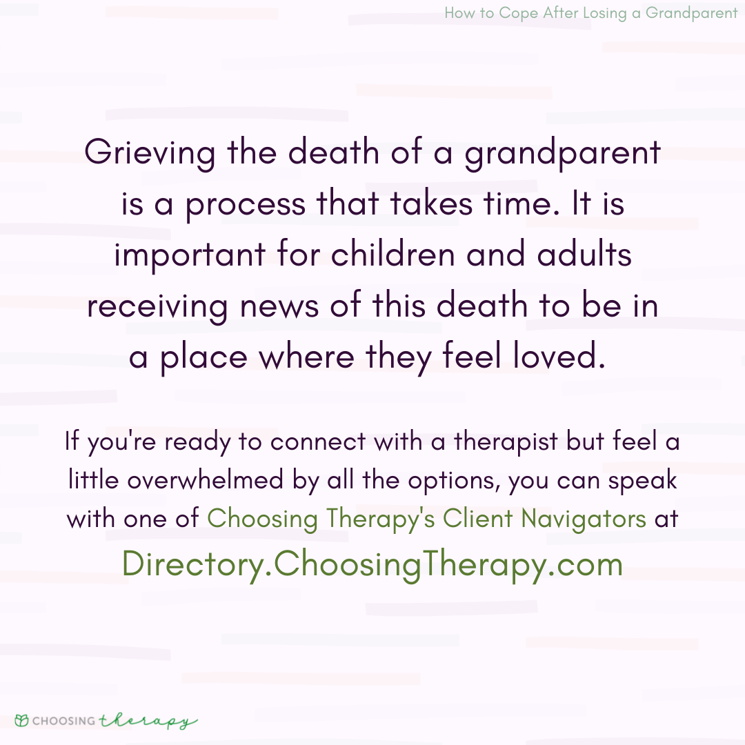 Seeking Therapy to Process Grief After Losing a Grandparent