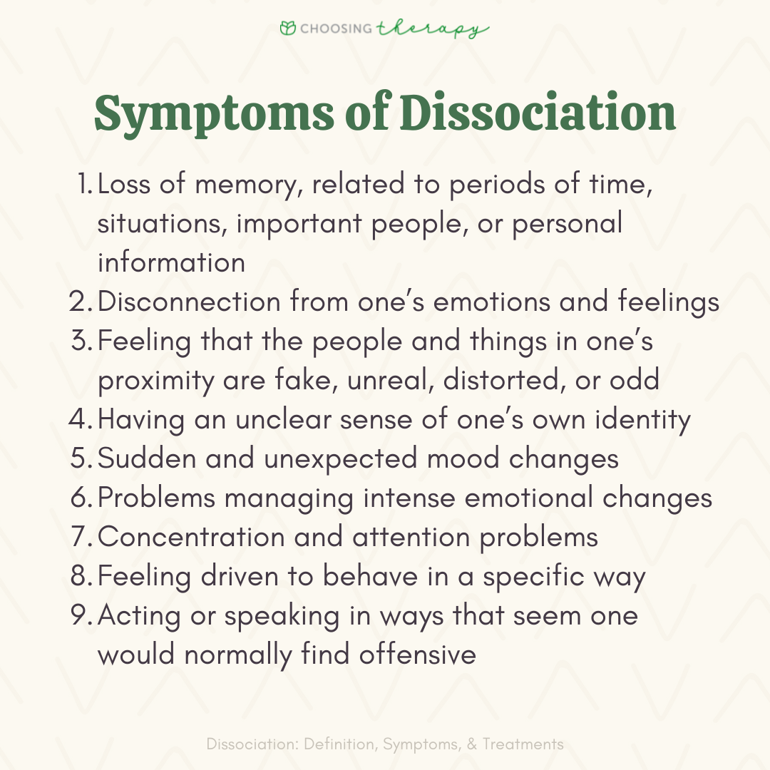 Symptoms of Dissociation