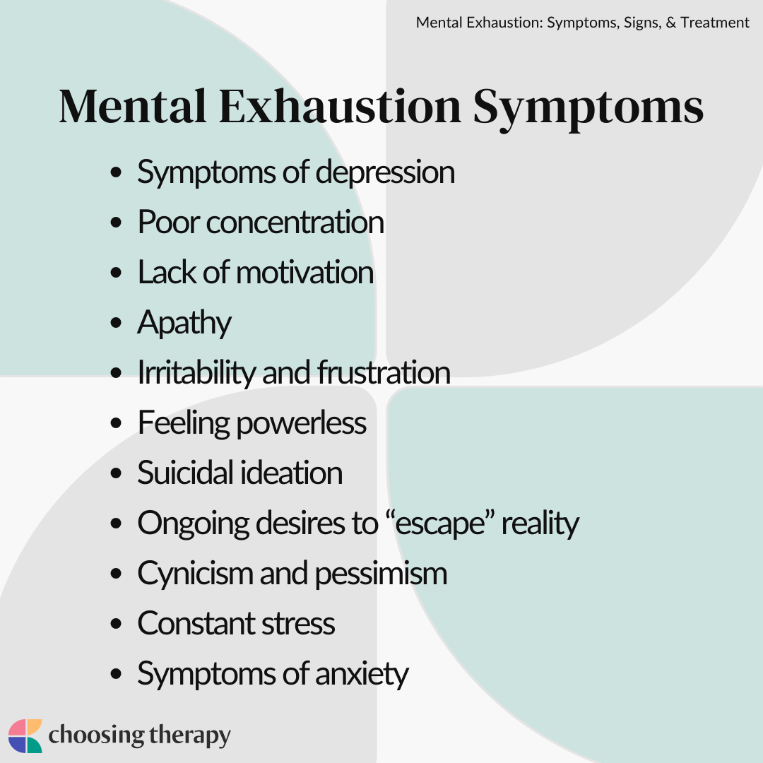 Mental Exhaustion Symptoms Signs Treatment