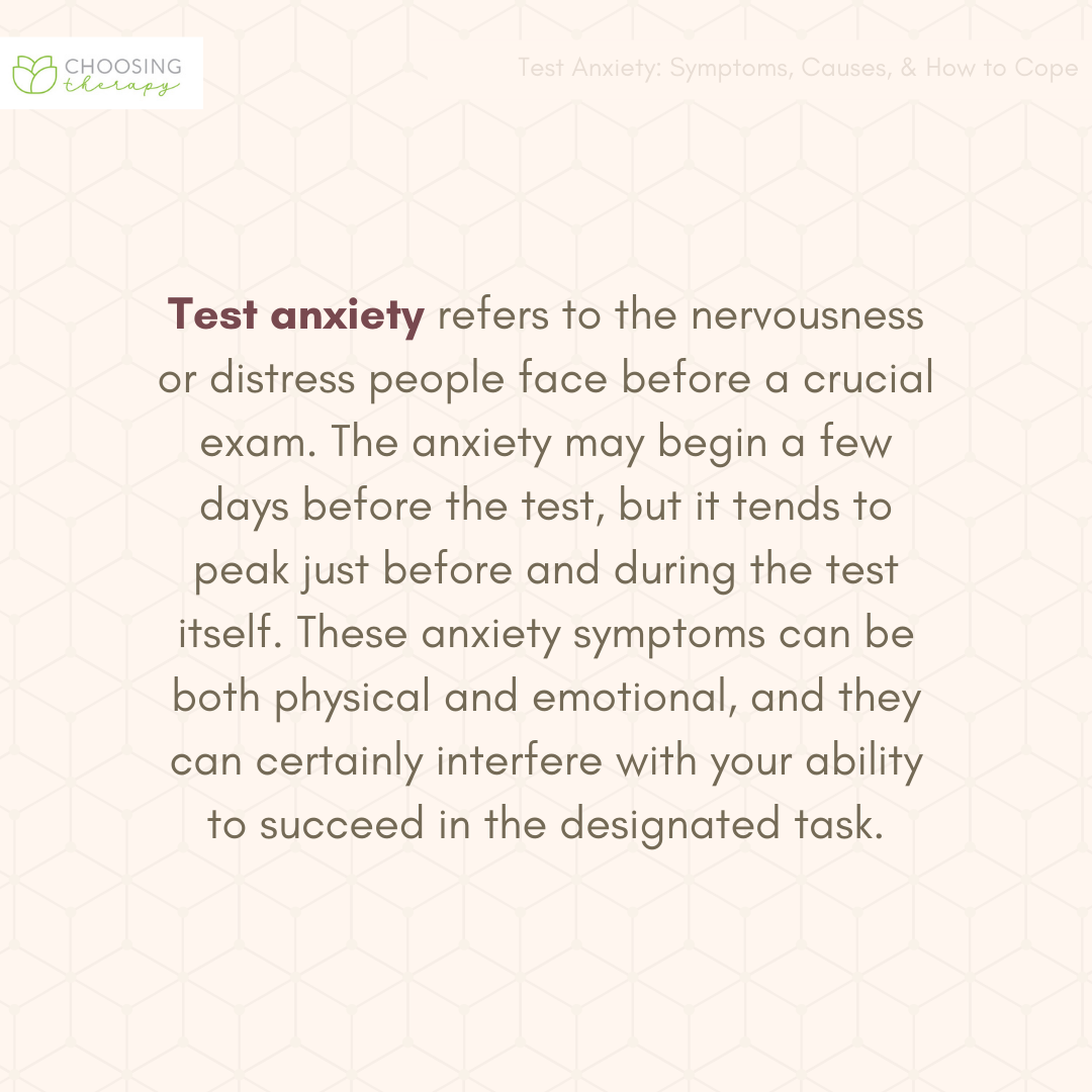 Test Anxiety Symptoms, Causes, & How to Cope Choosing Therapy