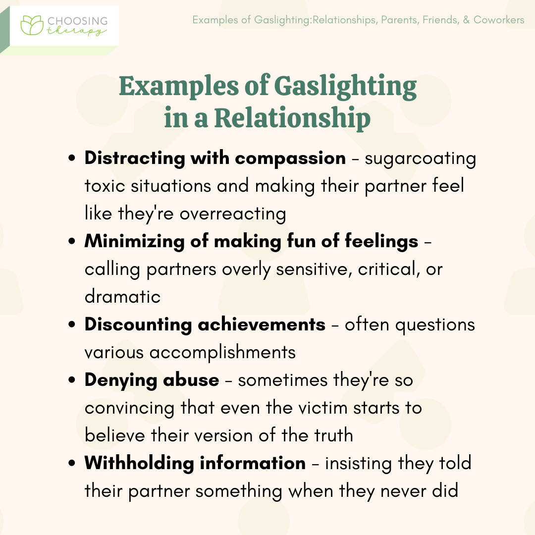 Examples of Gaslighting in a Relationship
