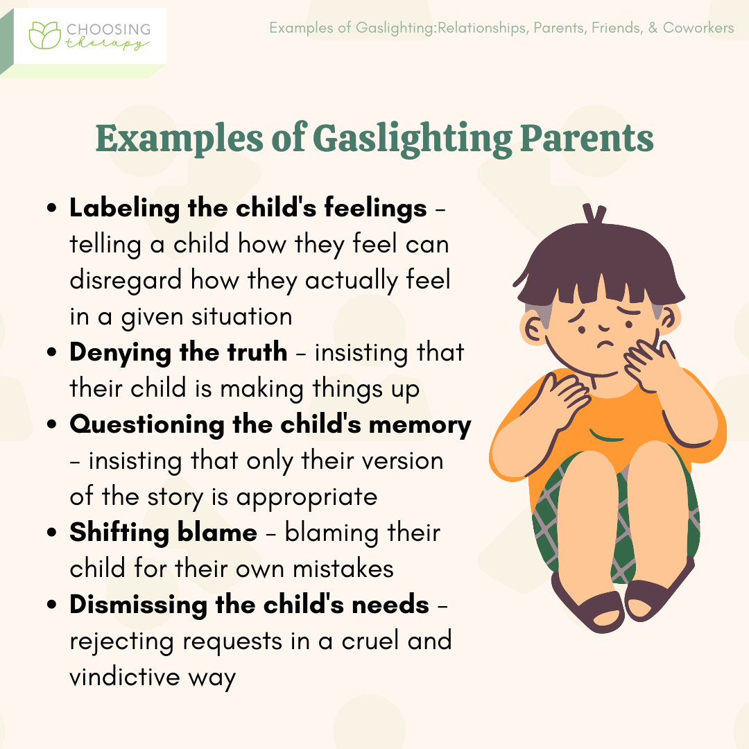 Examples of Gaslighting Parents
