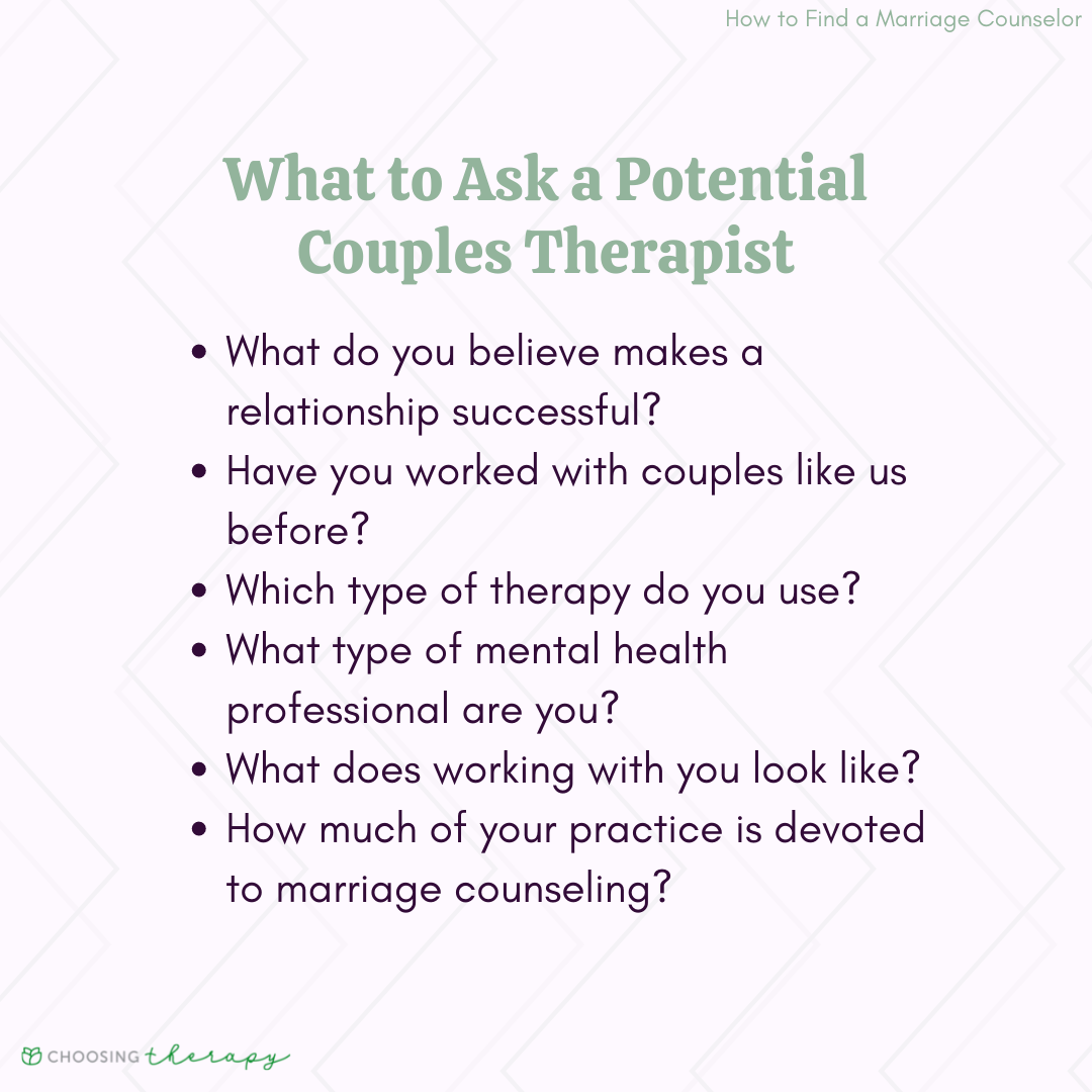 What to Ask a Potential Couples Therapist