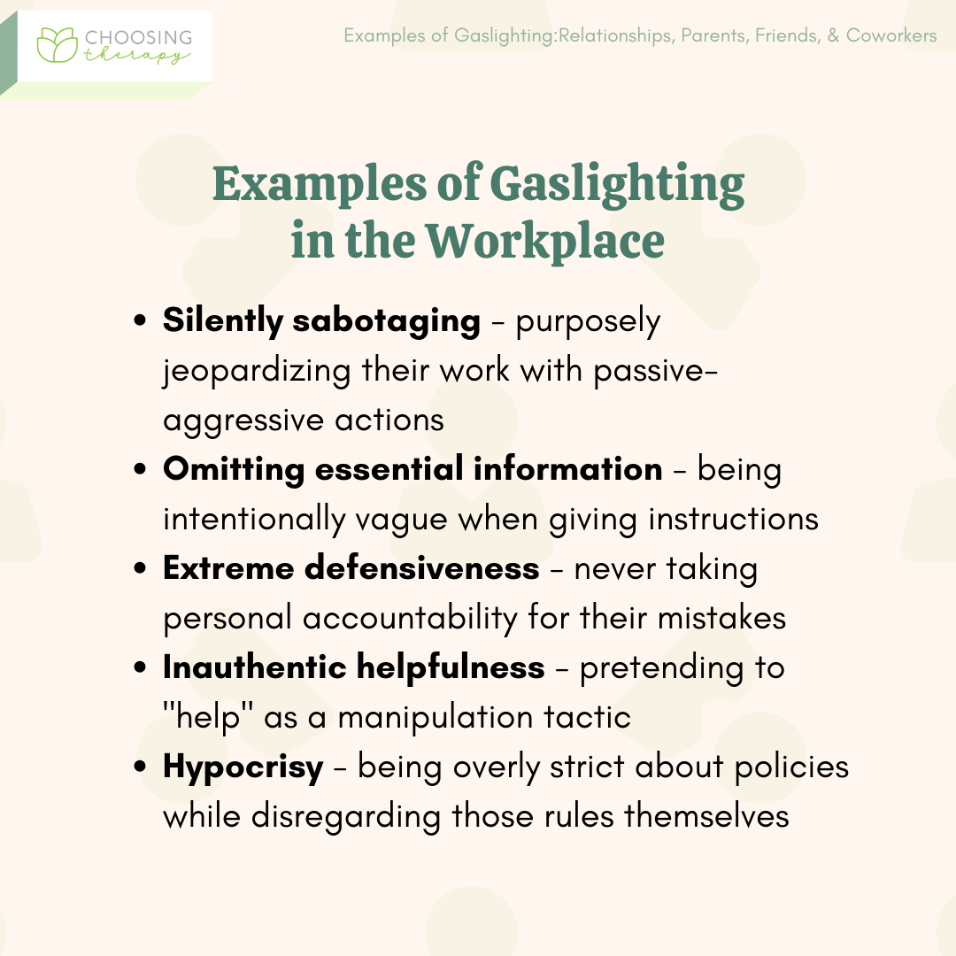 Examples of Gaslighting in the Workplace