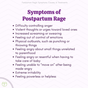 Symptoms of Postpartum Rage